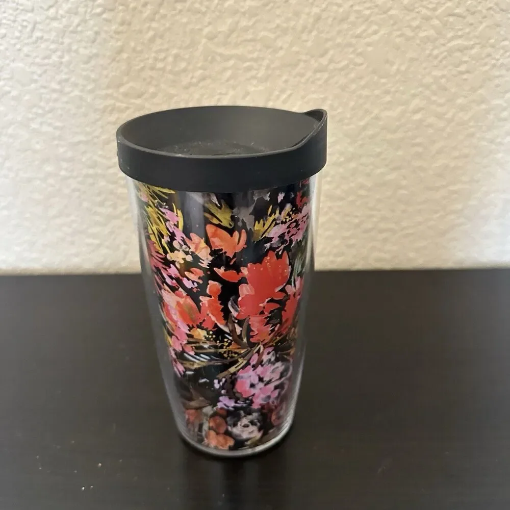 Tervis Travel‎ Mug 16 Oz Kelly Ventura - Bright Floral Wrap With Travel Lid